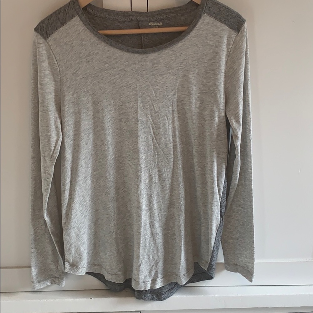 Madewell gray cotton baseball tee NWOT